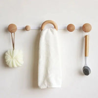Patere Mural Design Entree en Bois - BLANC