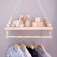 Patère Enfant <br> Avec Etagère et Perles colorées Patere-Design.com