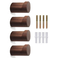 Patère Bois <br> Noyer Naturel (lot de 4)