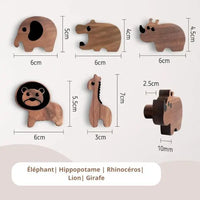 Patère Enfant <br>Animaux de la Jungle (Lot de 5) Patere-Design.com