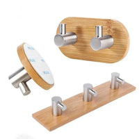 Patere Adhesive en Bois de Bambou