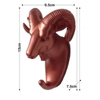 Patère Animaux Tête Animaux Belier Cuivrée