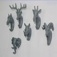 Patere Animaux Tete Animaux Gris