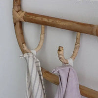 Patere en Bois et Rotin Arrondi