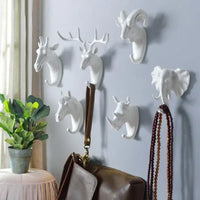 Porte-manteau Animaux Tete Animaux Blanc