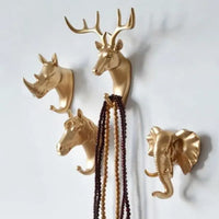 Porte-manteau Animaux Tete Animaux Doree