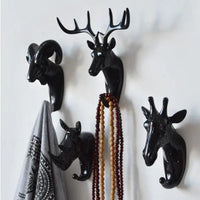 Porte-manteau Animaux Tete Animaux Noir