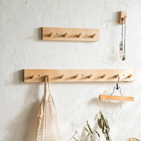 Patère Murale Bois Naturel 40 cm