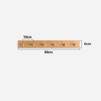 Patère Murale Bois Naturel 60 cm