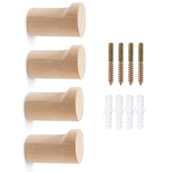 Patère Bois <br> Chêne Naturel (lot de 4)