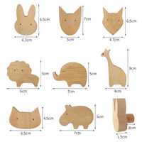Patère Enfant <br>Animaux Bois Clair