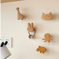 Patère Enfant <br>Animaux Bois Clair