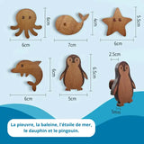 Patère Enfant <br> Animaux de la Mer (lot de 5)