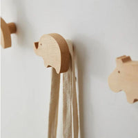 Patère Enfant <br>Animaux Bois Clair