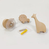 Patère Enfant <br>Animaux Bois Clair