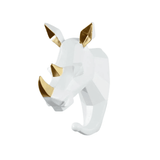 Patère Animaux <br> Tête Rhinocéros géométrique