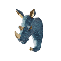 Patère Animaux <br> Tête Rhinocéros géométrique