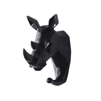 Patère Animaux <br> Tête Rhinocéros géométrique