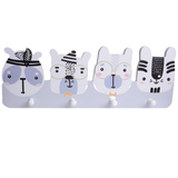Porte-manteau Enfant Animaux Gris Indiens
